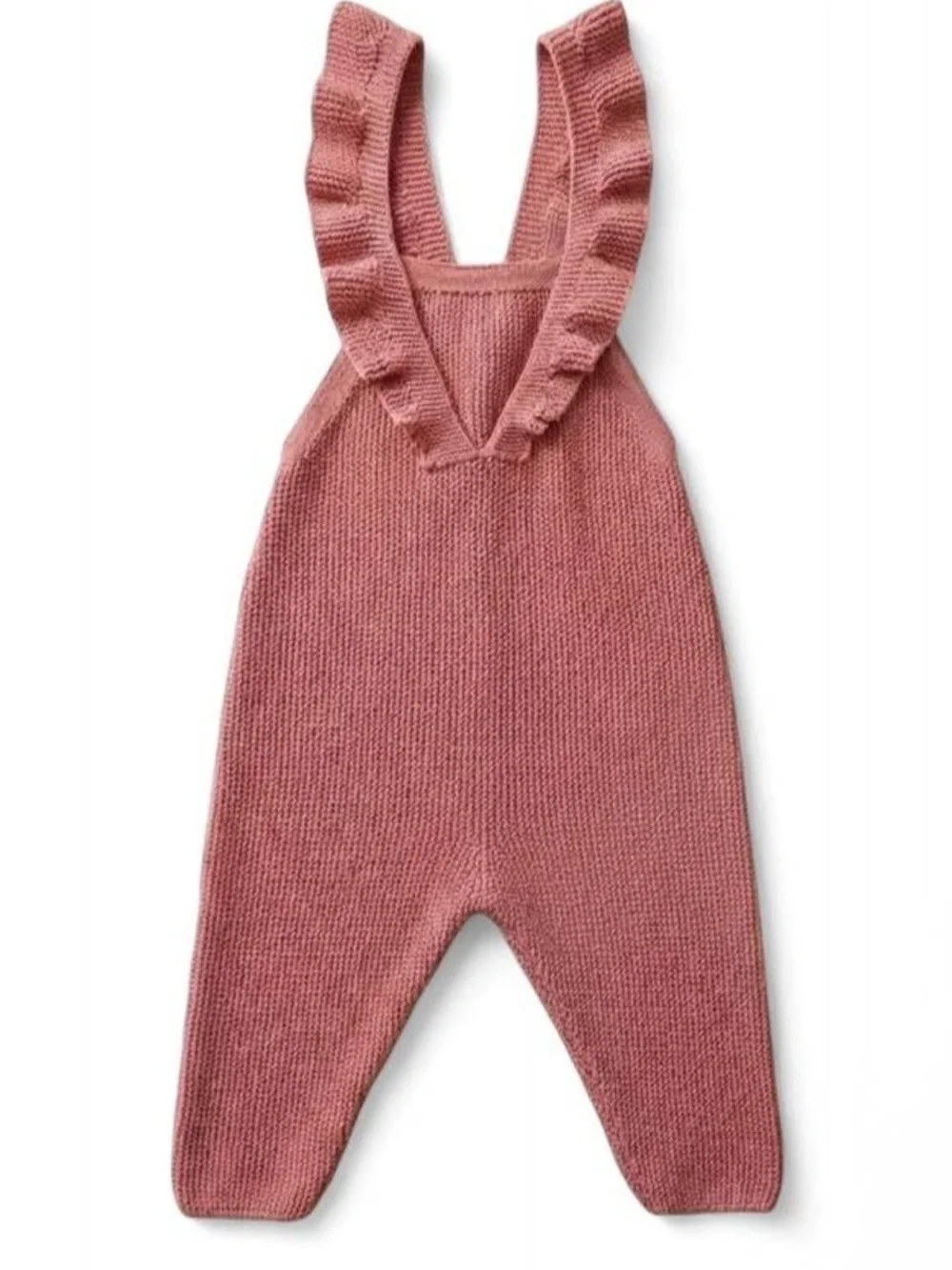 Zara Baby Pink Knit Ruffle Jumpsuit